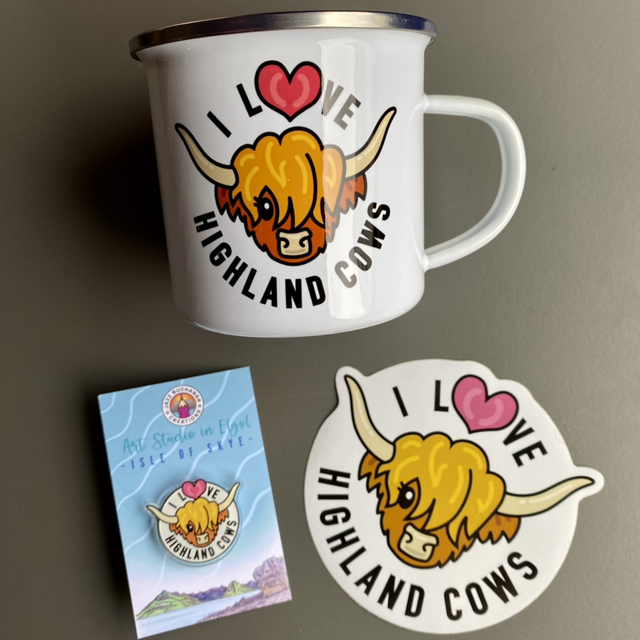 I ❤️ Highland Cows gift set