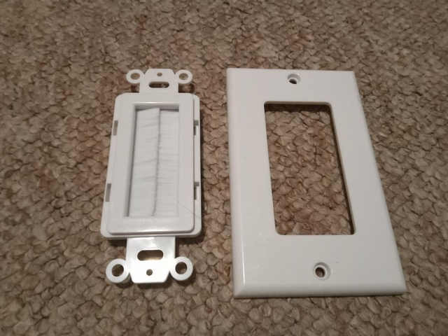 Cavity Television Wall Brush Entry Plate