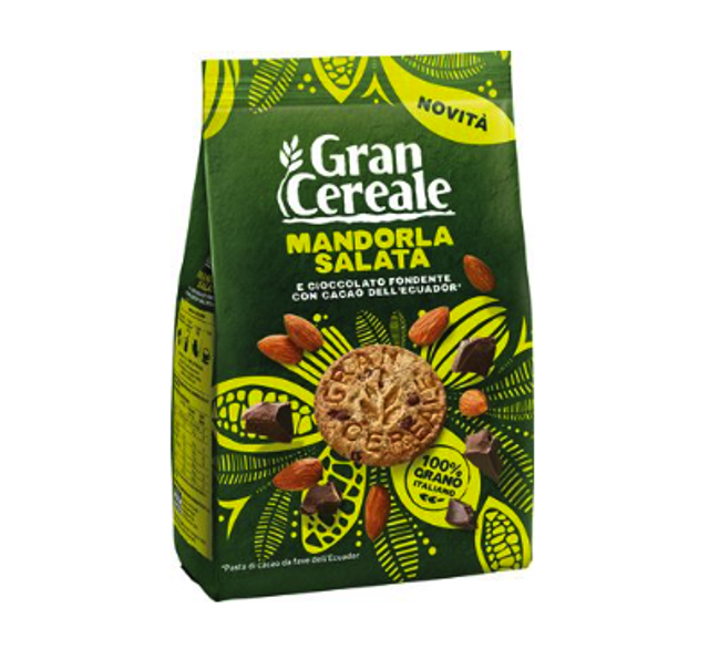 Mulino Bianco -Gran Cereale - Csokis ,sós mandulás keksz 280g