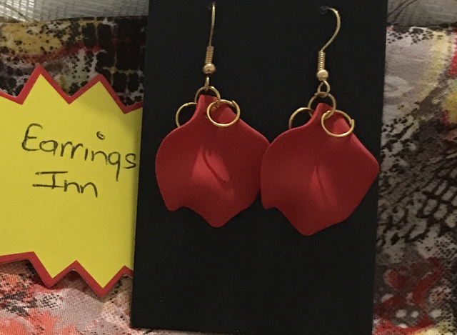 Red &amp; Silver Dangling Earrings-RDE30