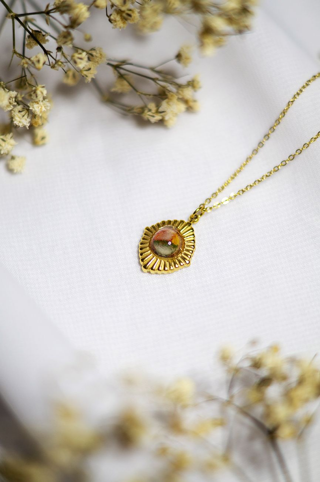 Coloris automne - Collier Victoire • en polymère 