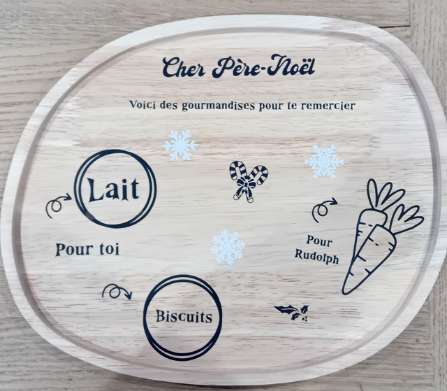 Plateau "Père Noël" étoile blanche