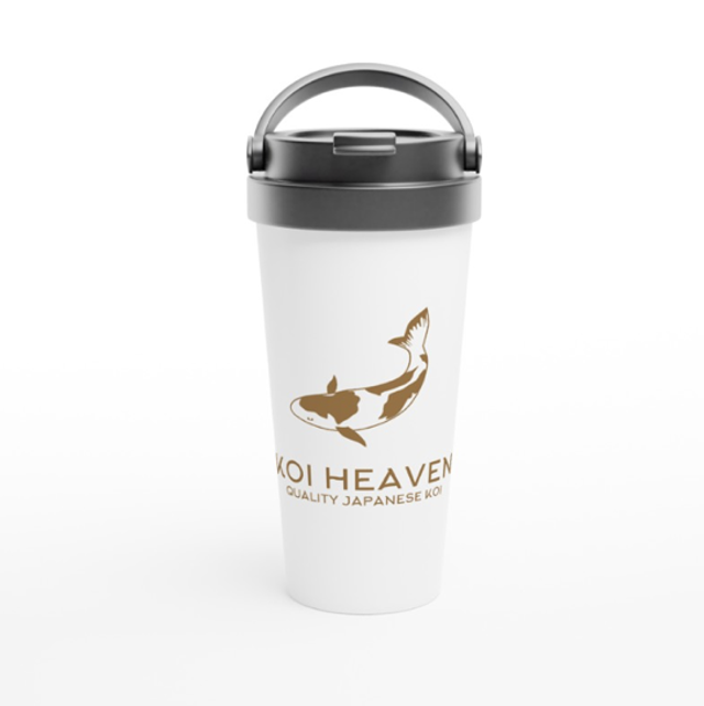 White 15oz Stainless Steel Travel Mug