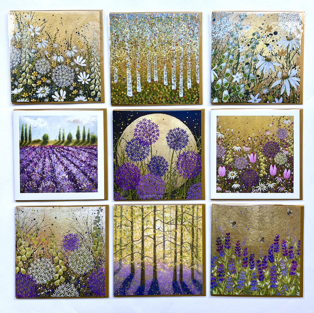 Card collection F “Gold, lilac and purple”