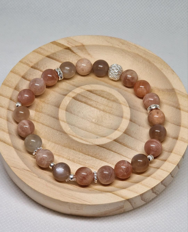 Bracelet Pierre de lune multicolore en 0,8 cm