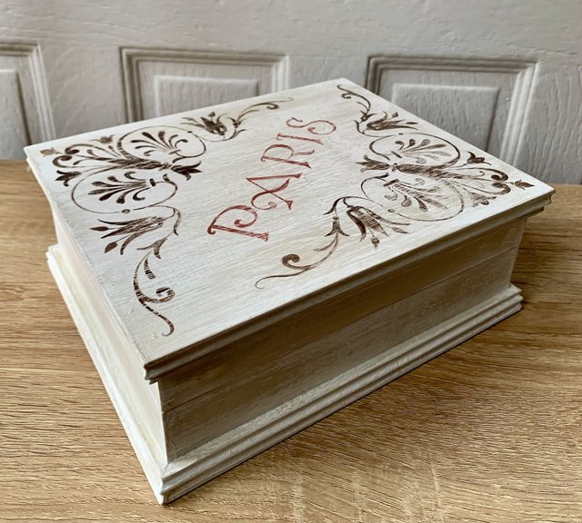 Boite de rangement en bois "Paris"