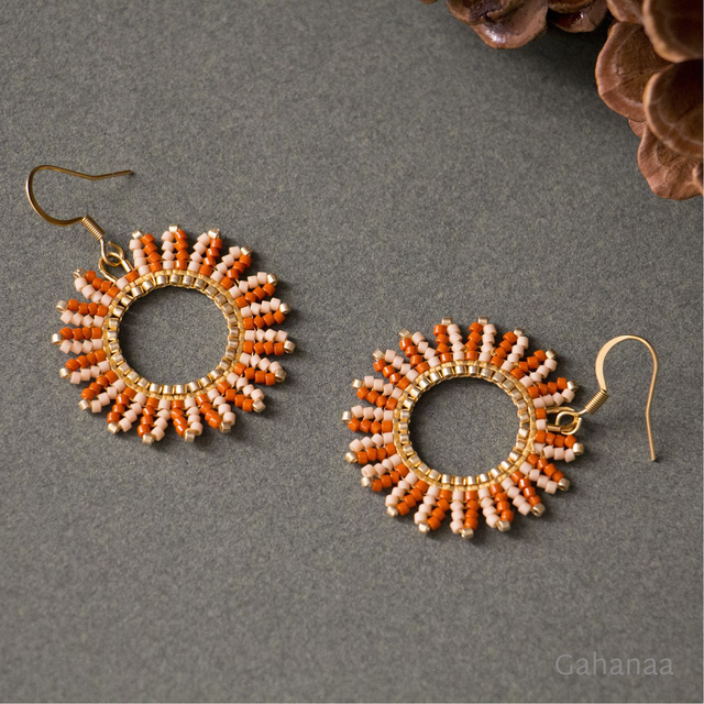 Sarah, boucles d&#039;oreille couleur terracotta