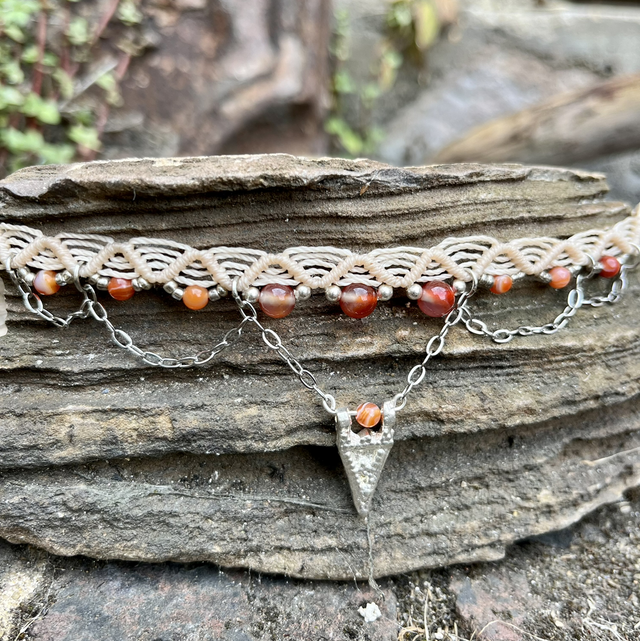 Ras de cou « Pléioné » Cornaline 