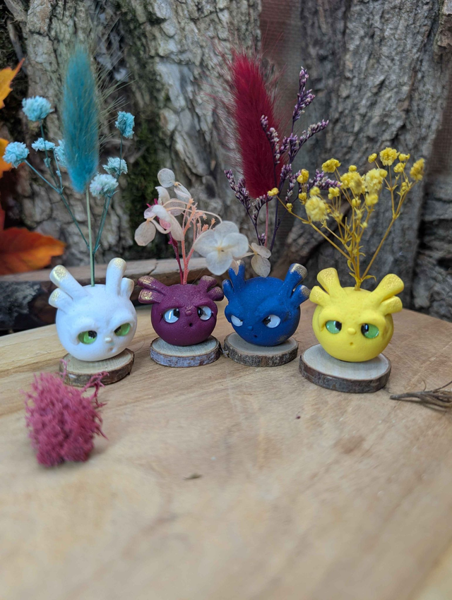 Rondiflore sur support en bois