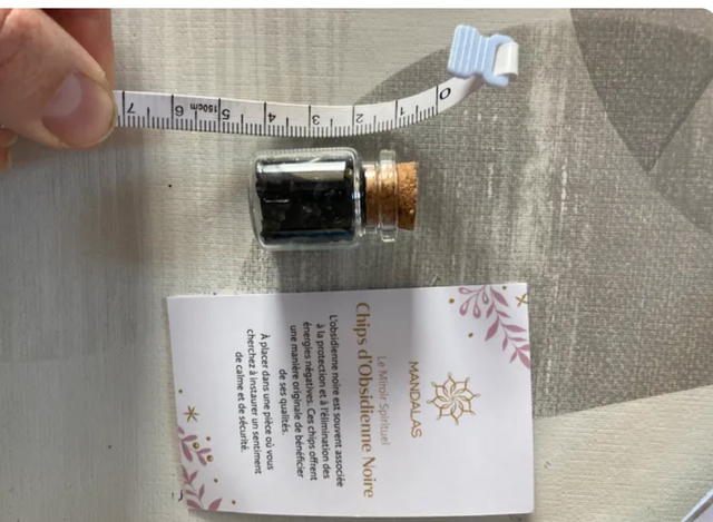 Fiole chips obsidienne noire