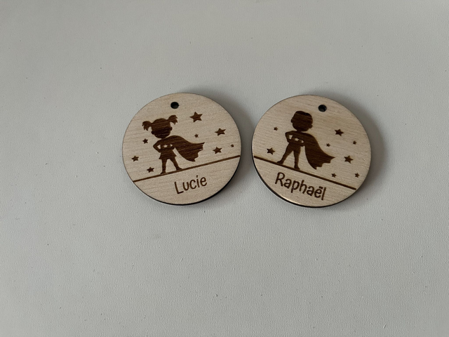 Etiquette pour sac personnalisée super mini hero