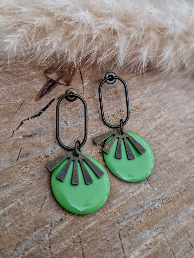 Boucles d'oreilles "Raya" - Modèle vert