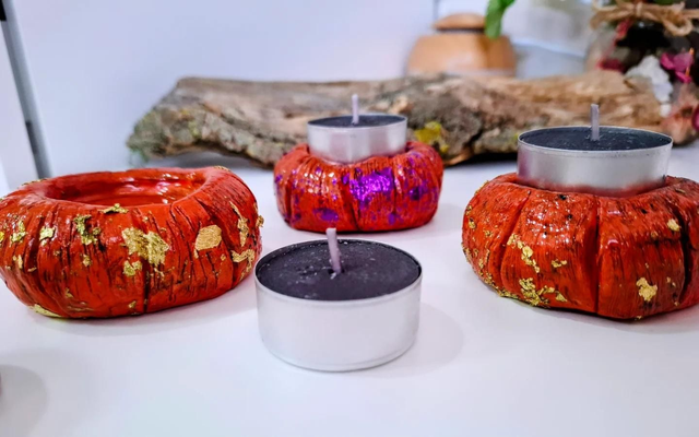 Calabaza portavelas 