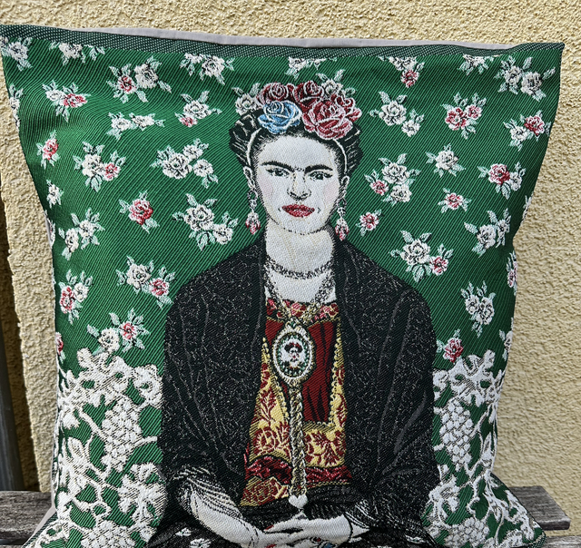 Fourre de coussin Frida Kahlo vert