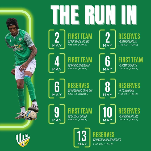 1st Team Matchday Sponsor (Complete 23/24 Season)