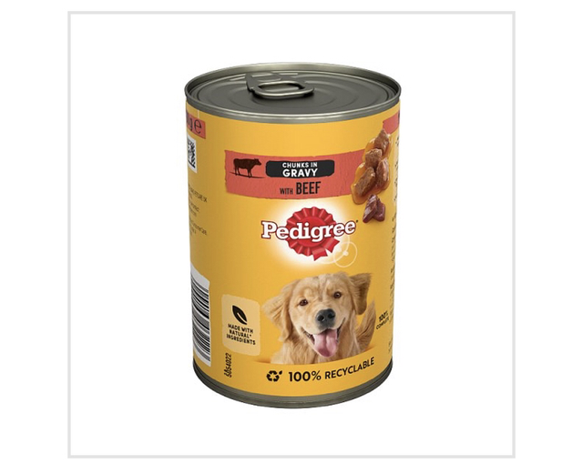 Pedigree Adult Wet Dog Food Tin Beef in Gravy 400g