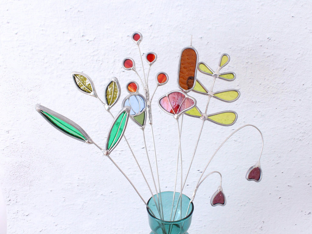 💐 Bouquet de fleurs "Flores" en vitrail 