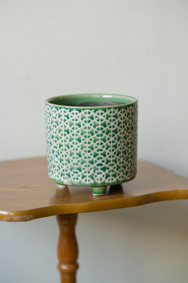 Cache pot vert géométrique 🌿