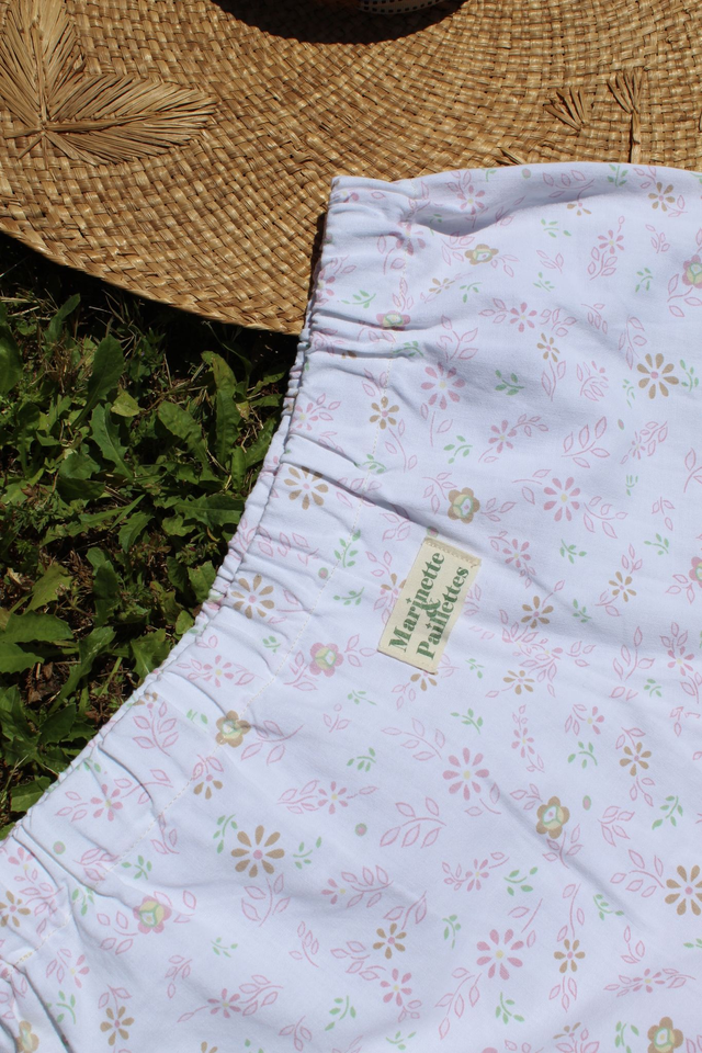 Short upcyclé petite fleurs rose - Taille 1 & 2