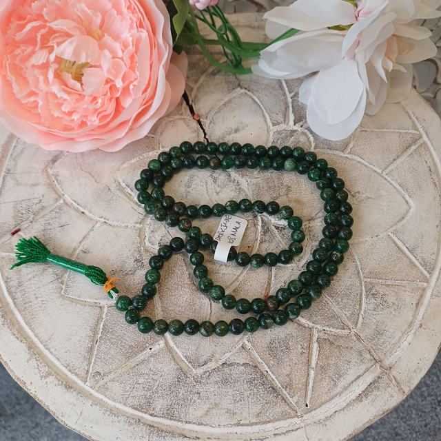 Mala Beads 108 -  Dark Green Jade