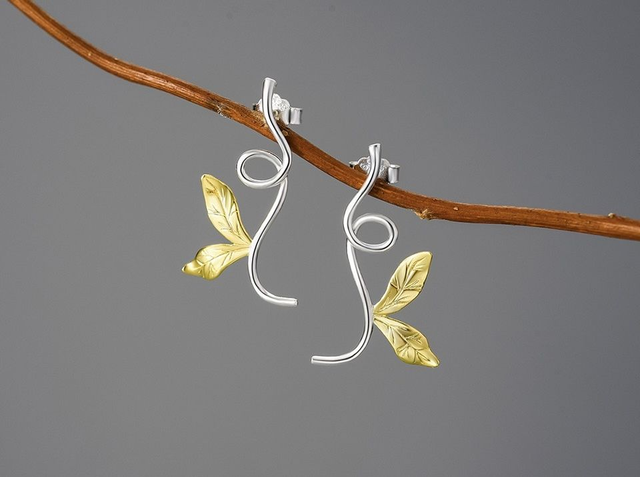 *Designer Silver Jewellery* Spring Leaves Silver Earrings