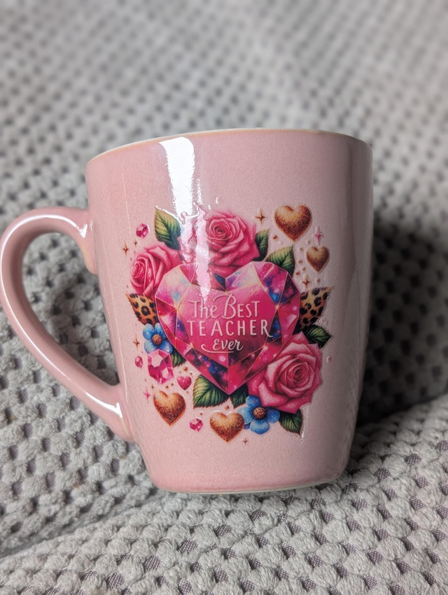 Tasse rose pâle teacher