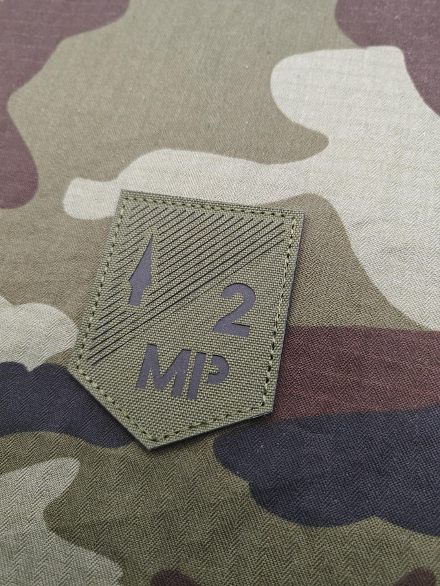 2 BDE MP laser cut badge 