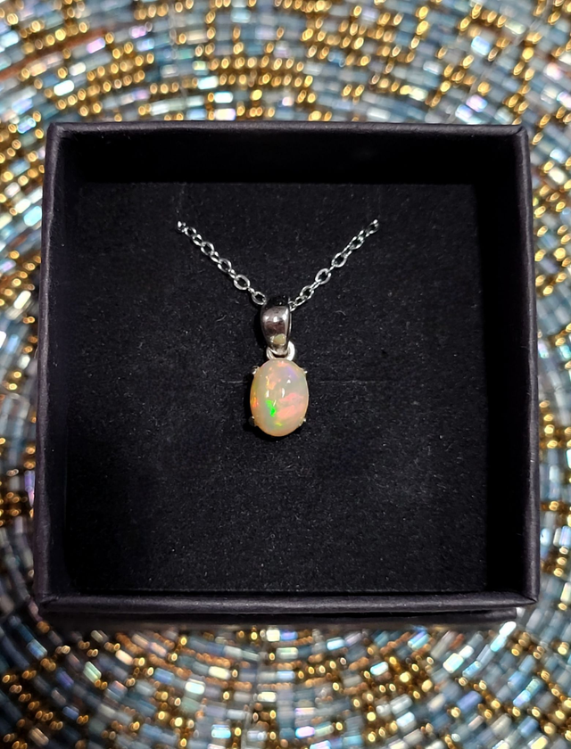 Pendentif Opale Éthiopienne