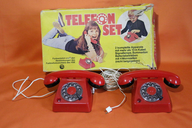 Telefonset, Spielzeug, alt, vintage