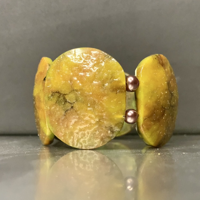 Bracelet Skiny - marron vert doré 