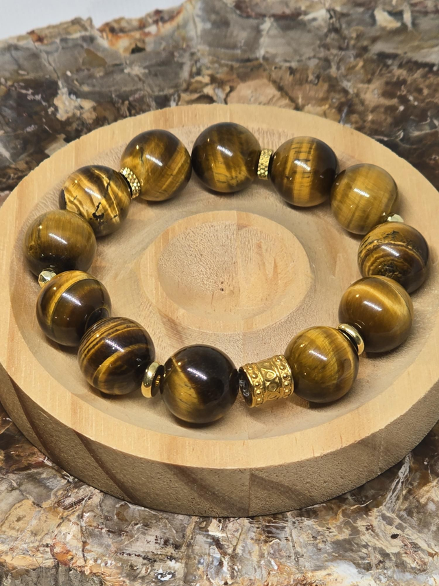 Bracelet Œil de tigre XXL en 1,4 cm