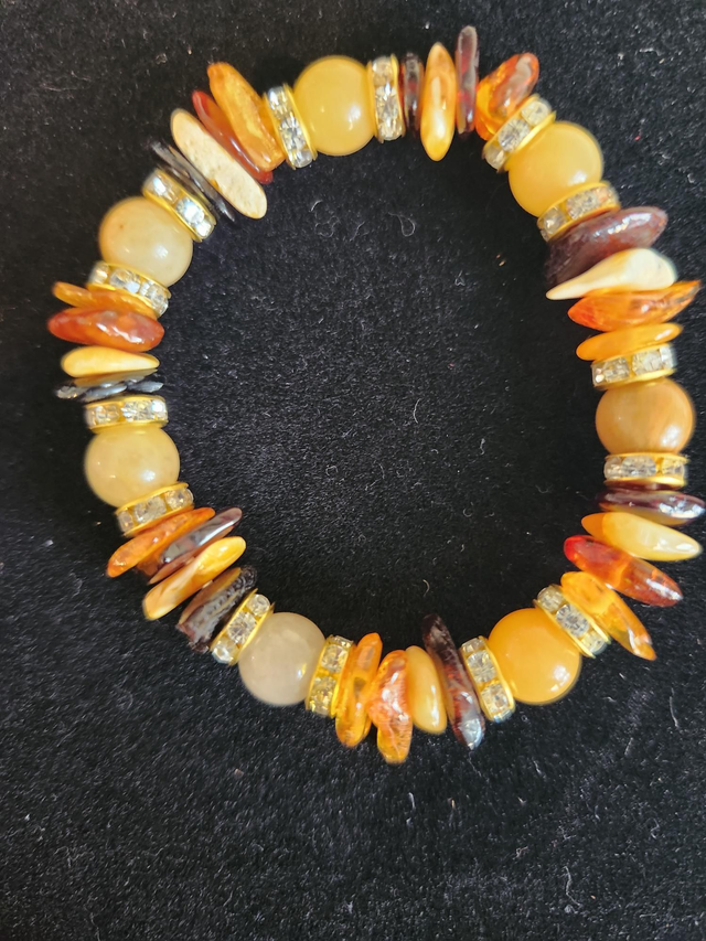 Amber and TOPAZ elastic bracelet 
