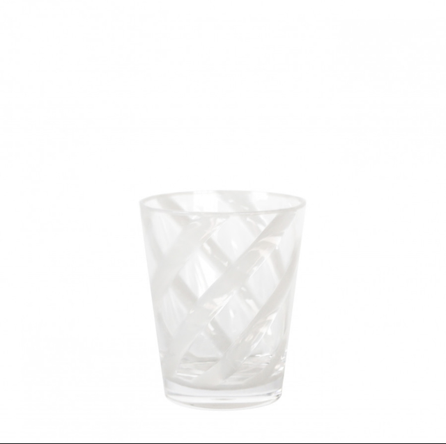 Bicchiere metacrilato spirale bianco trasp.