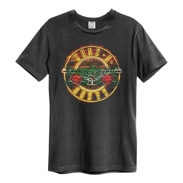 Guns N Roses - Neon Sign Amplified Vintage Charcoal T Shirt