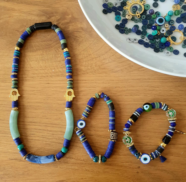 Bijoux de perles bleu abysse 🌊💙