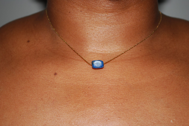 Collier solitaire lapis-lazuli