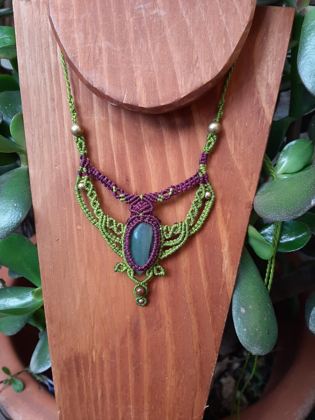 Collier macramé et Agate