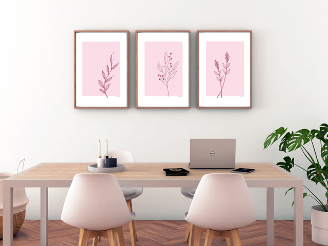 Set of 3 Botanical wall Art