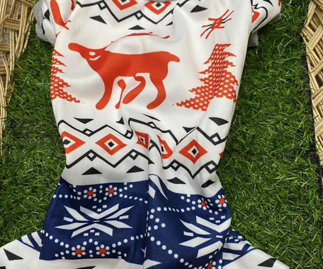 Reindeer pattern dog pyjamas