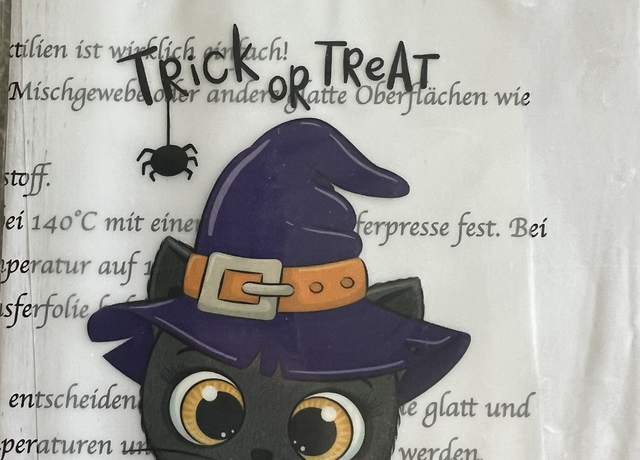 Trick or Treat cat 13x12cm  