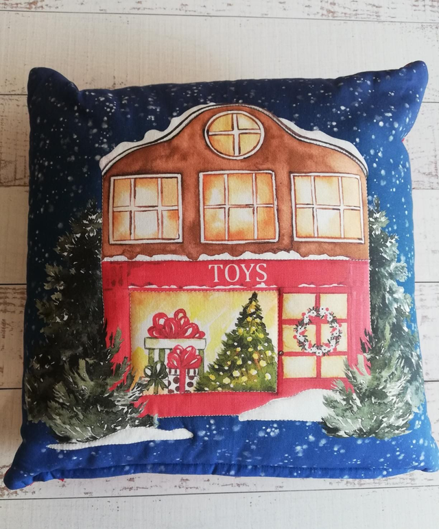 Christmas Toy Shop Cushion