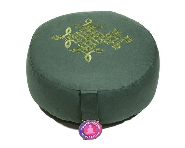 Coussin de méditation vert arbre de vie celtique