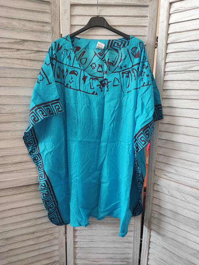 Καφτανι βαμβακερό Τυρκουάζ 