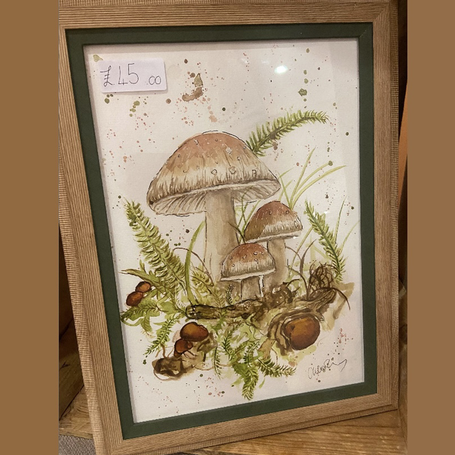 Original ‘Wispy Woodland’ A4 painting in light wood and khaki 