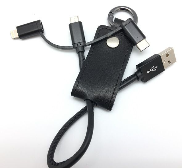 PORTE CLES CABLE CHARGE 3EN1 USB C