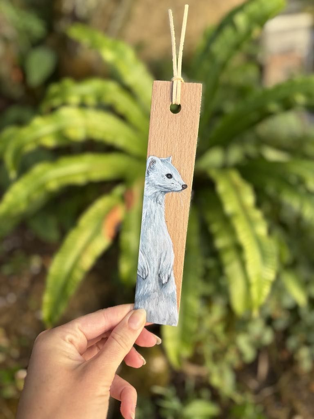 " Hermine " - marque-page en bois   