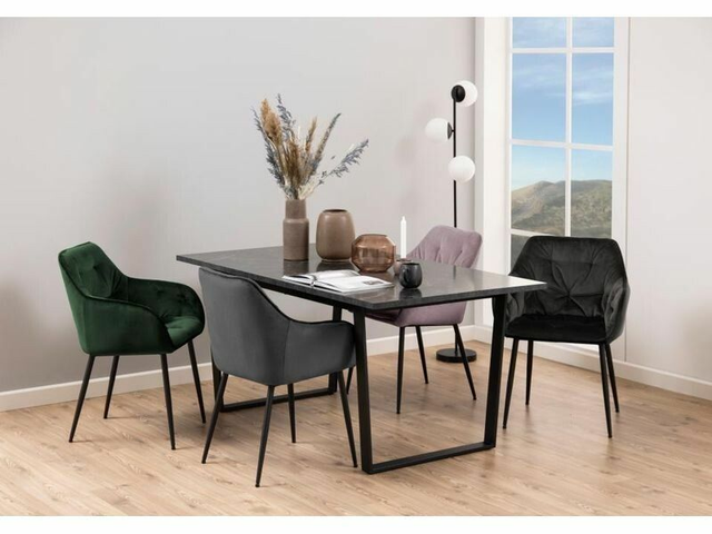 AC Design Table Amble 60 x 90 x 74 cm, Noir