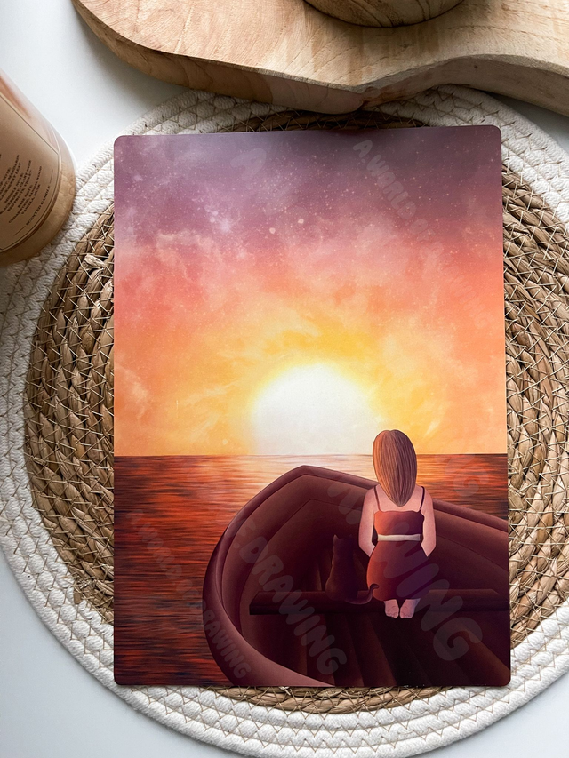 Illustration A4 - Coucher de soleil