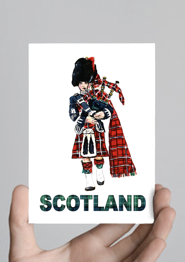 X10 Postcards - Royal Stewart Tartan Piper (40p per unit)