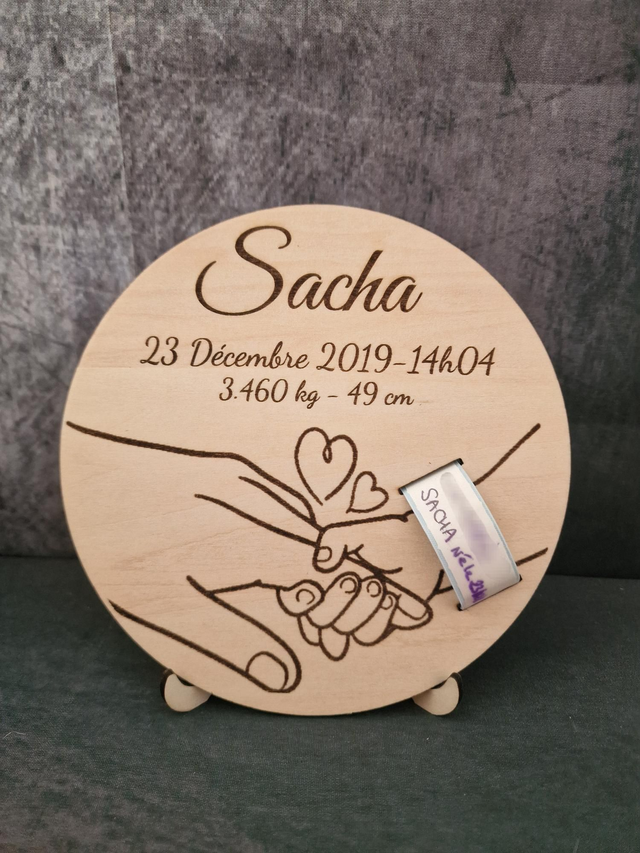 Plaque bracelet de naissance 